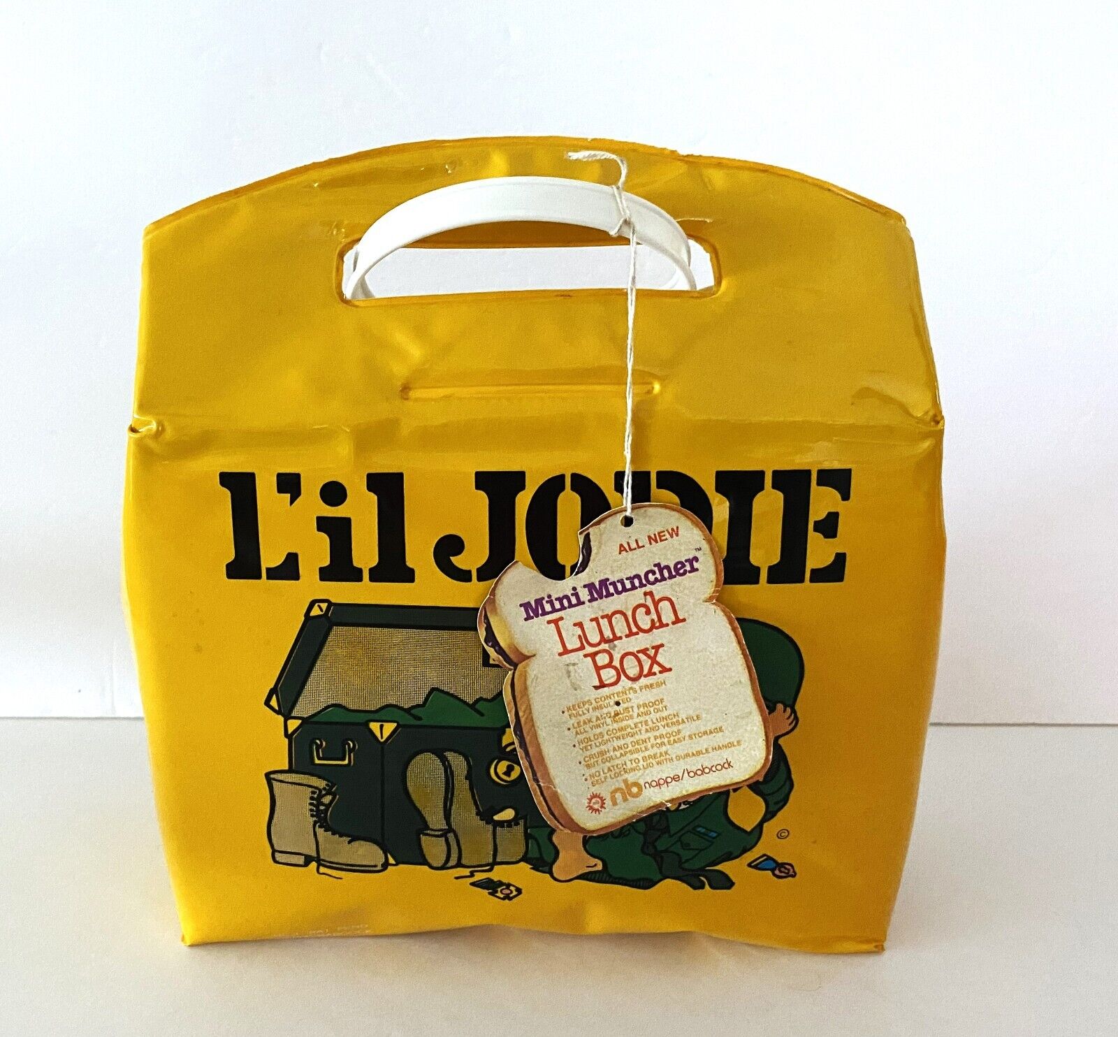 1982 Vintage Lil Jodie Vinyl Puffy lunchbox Mint Unused N.O.S Tag  Wow 