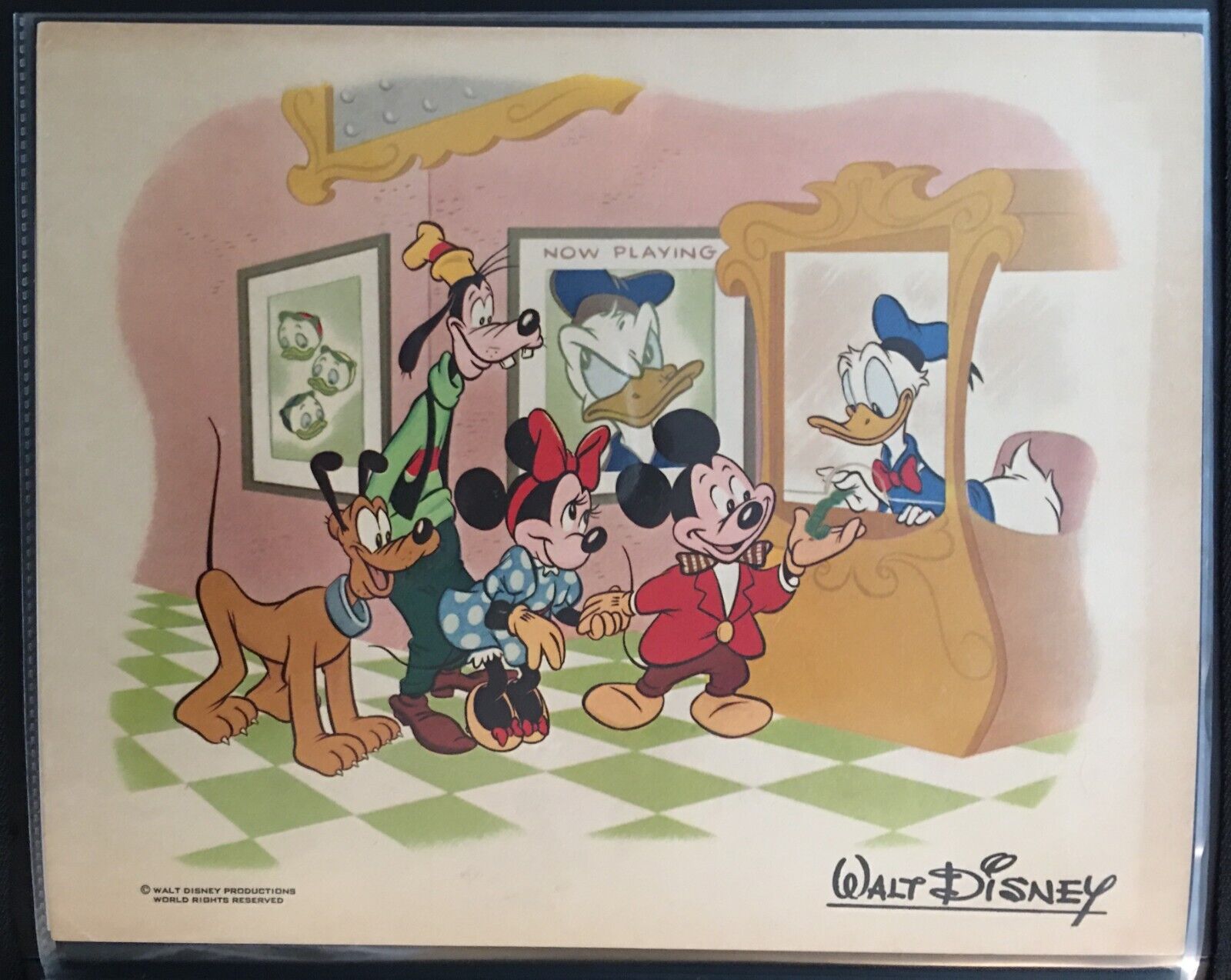Mickey Minnie Donald Goofy Pluto 1940s Walt Disney Studios fan card