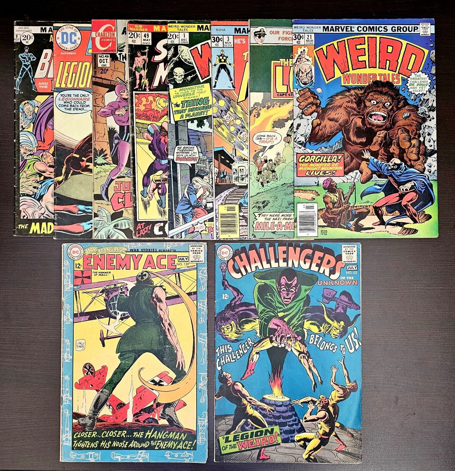 COMICS Vintage LOT OF 10 Books A-VF 12 20 & 30 Cent Comics Marvel DC Carlton