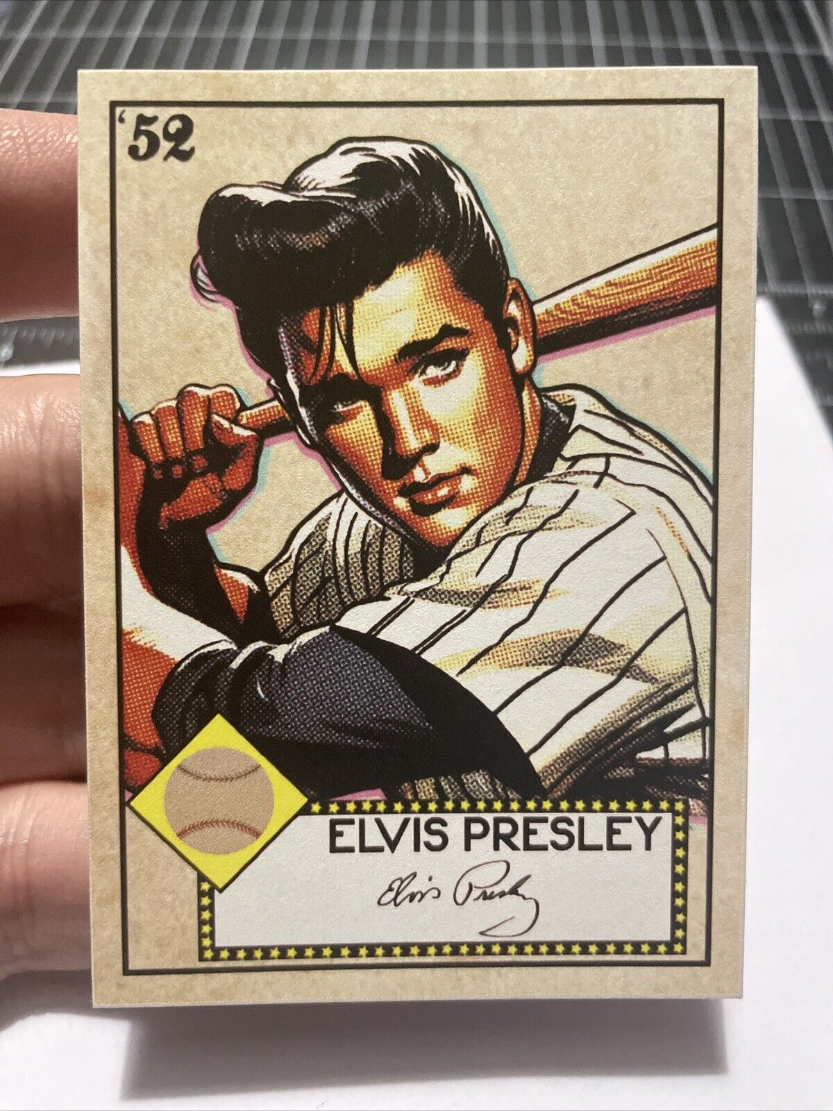 ‘52 Design Elvis Presley Baseball Card Art Print Trading Card  - by MPRINTS