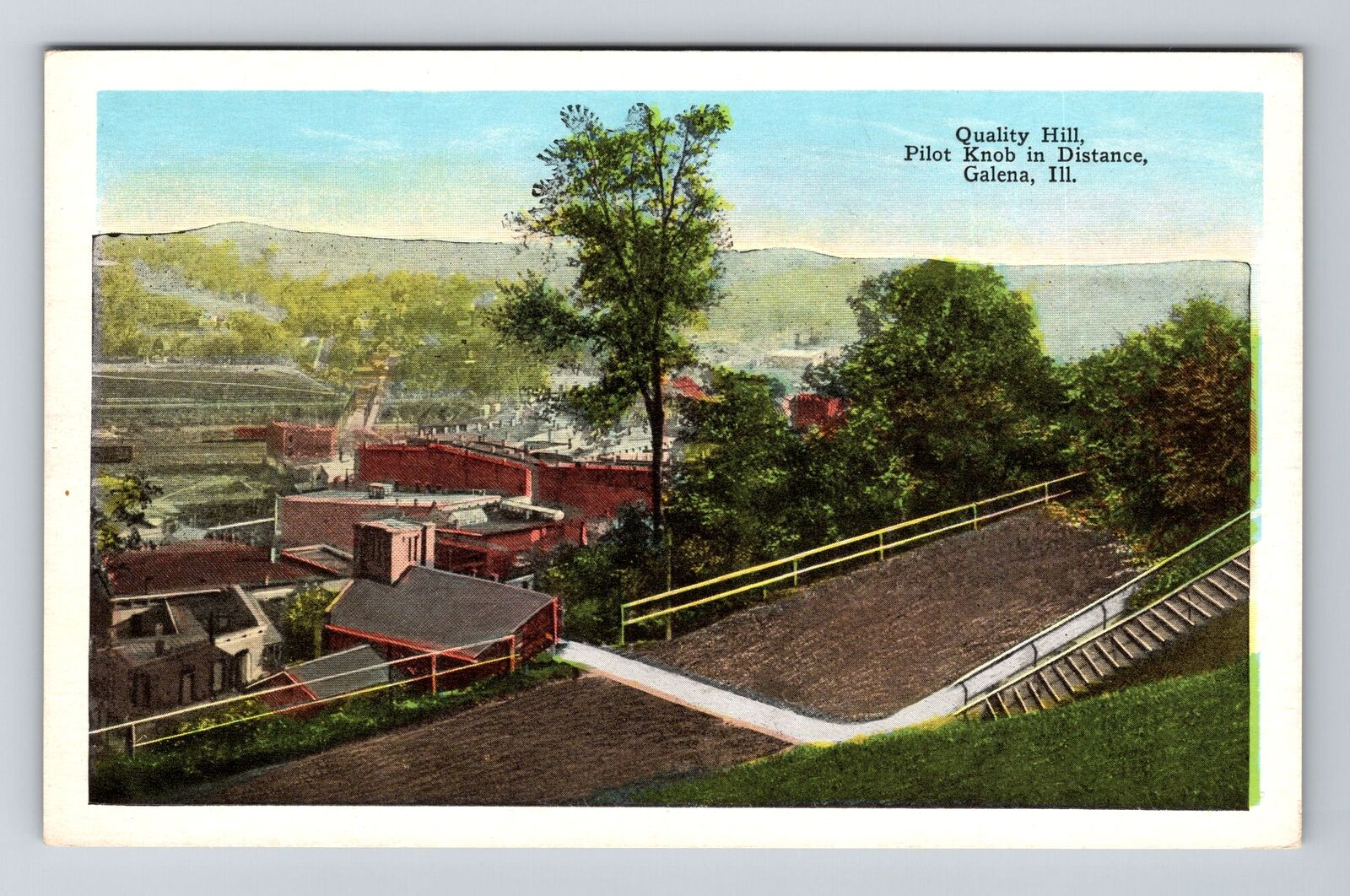 Galena IL-Illinois, Quality Hill, Pilot Knob, Antique Vintage Souvenir Postcard