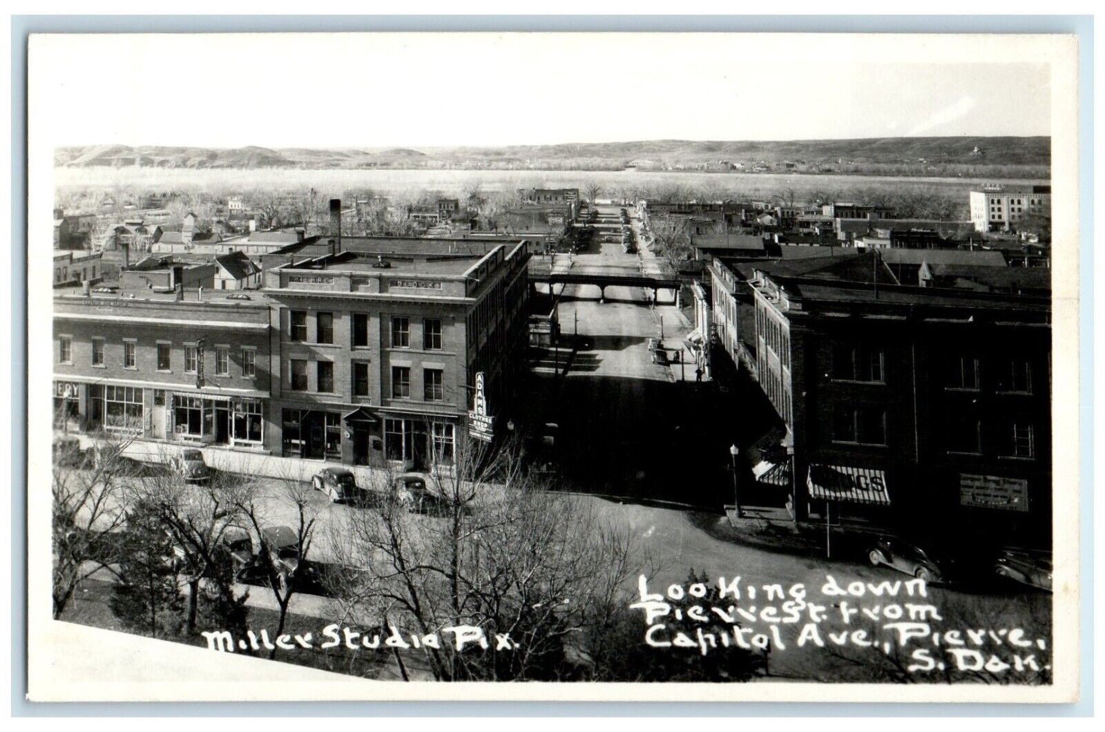 c1950\'s Looking Down Pierre St. From Capitol Ave Pierre SD RPPC Photo Postcard