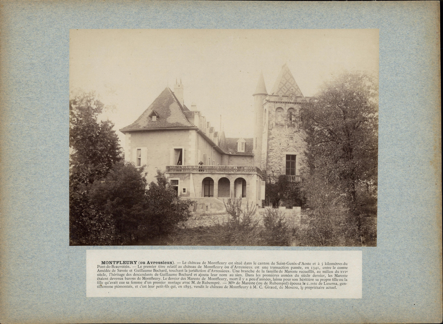 France, Avressieux, Château de Montfleury vintage print print period print 