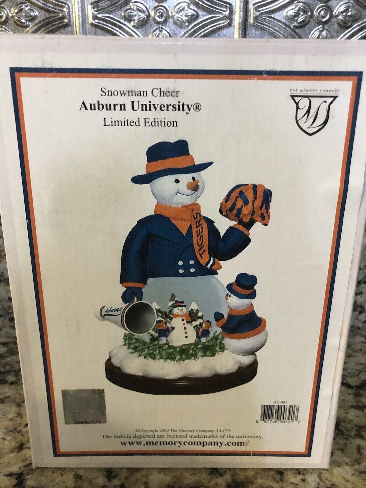 Snowman Cheer Auburn Limited Edition Snow Globe With Original Box
