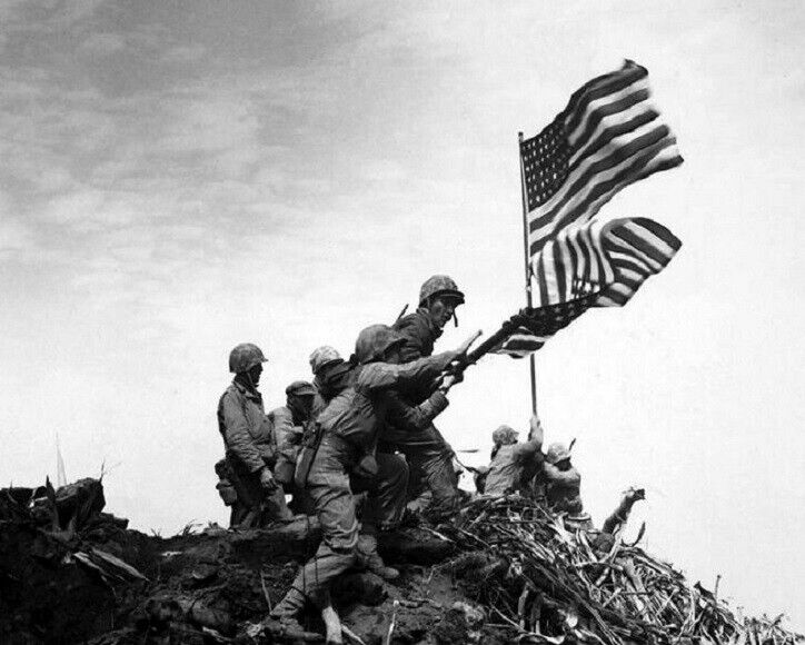 Marines Raising the Flag over Iwo Jima 8x10 World War II Photo WW2 Picture 870