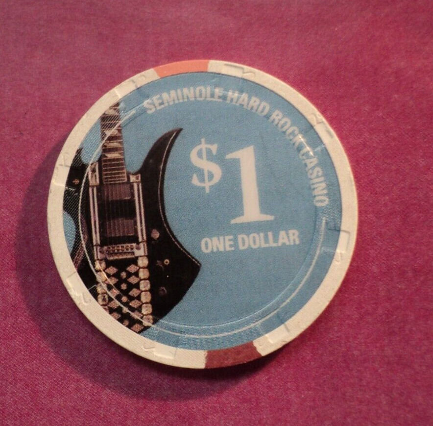 Seminole Hard Rock Casino $1 Chip Hollywood Florida AUCT#11359