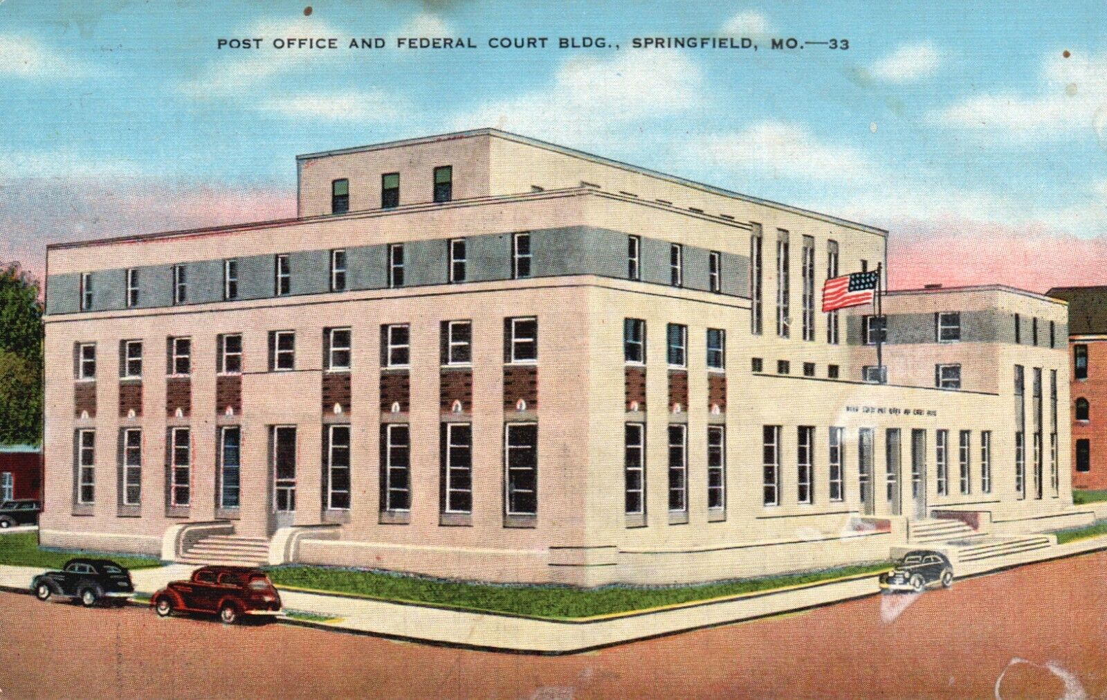 Postcard MO Springfield Post Office & Federal Court Bldg Vintage PC e5101