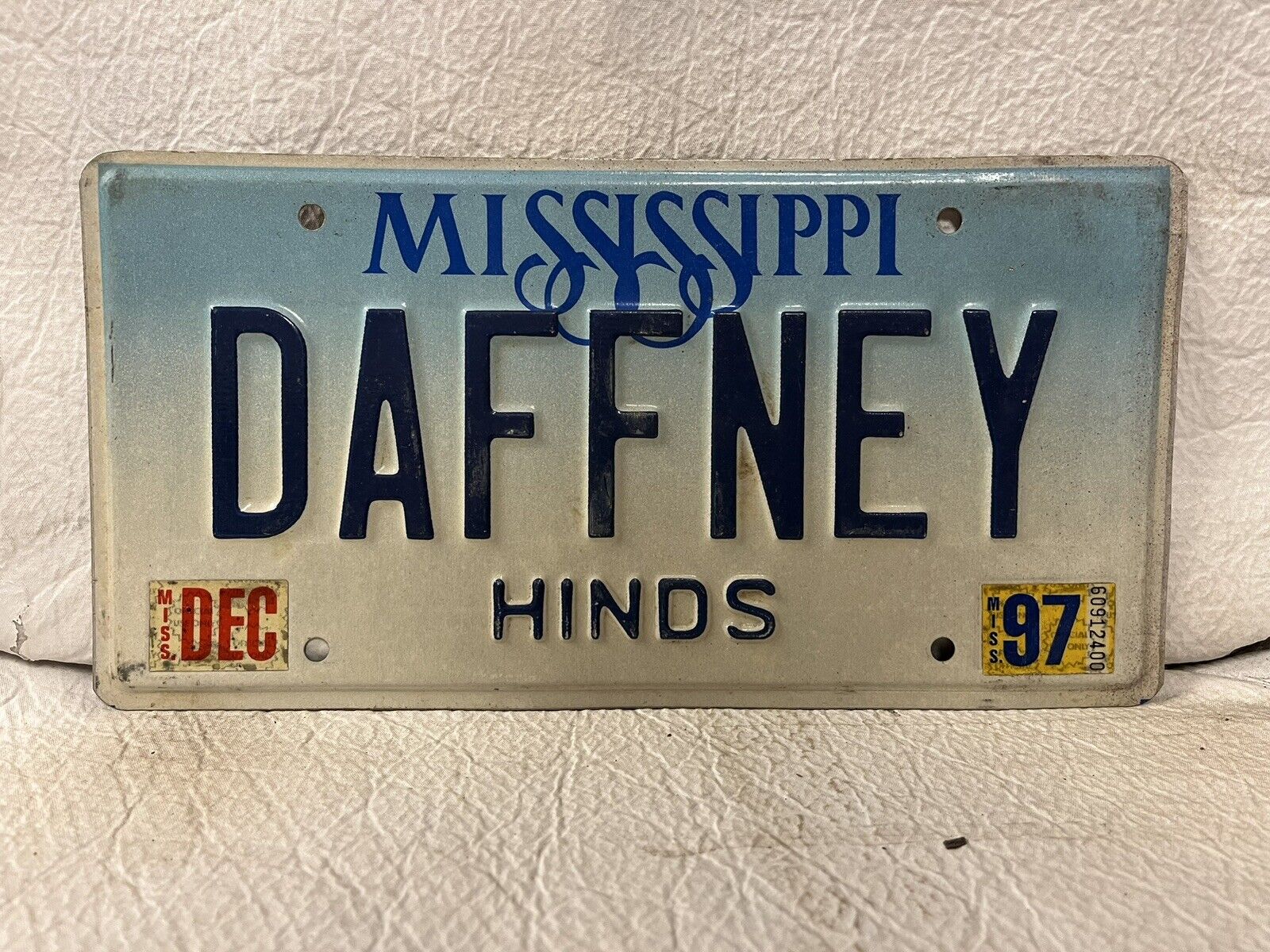 Vintage 1997 Mississippi Vanity License Plate ~ DAFFNEY