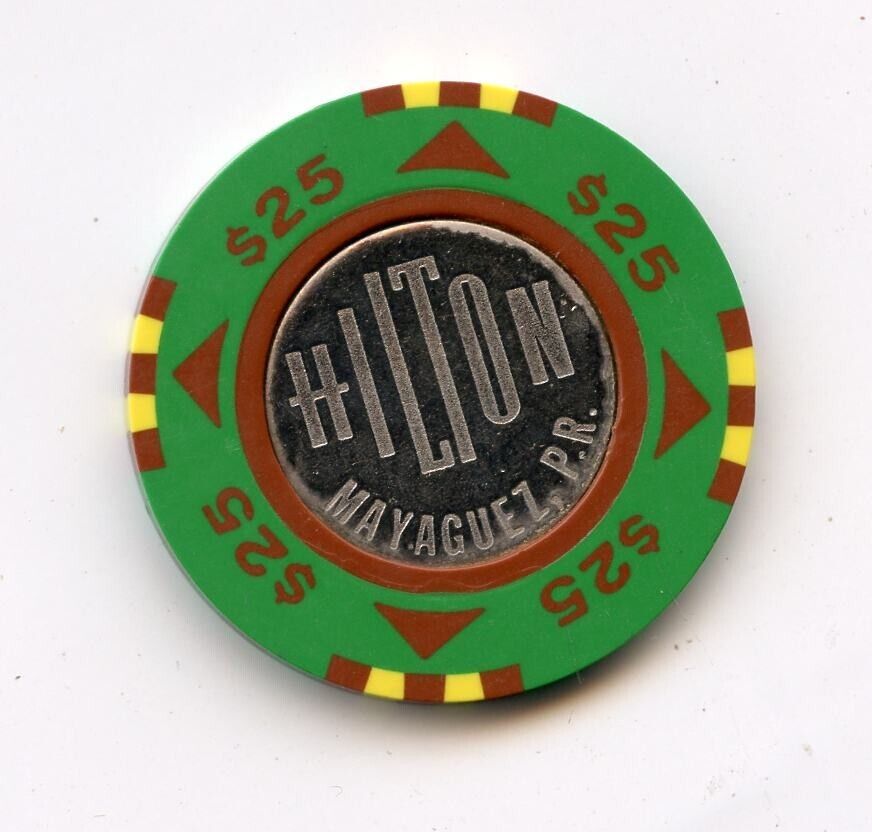 25.00 Chip from the Hilton Casino Mayaguez Puerto Rico Coin Center