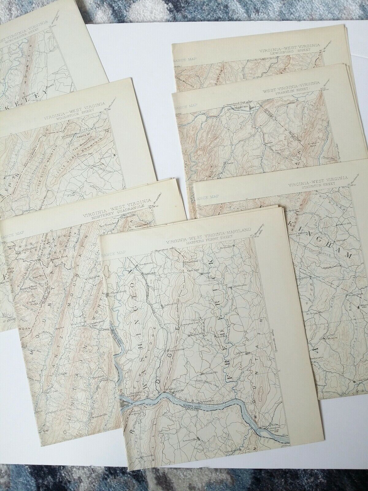 7 Virginia W Virginia ~1885's -30's U.S. Geological Survey Maps Reconnaissance 