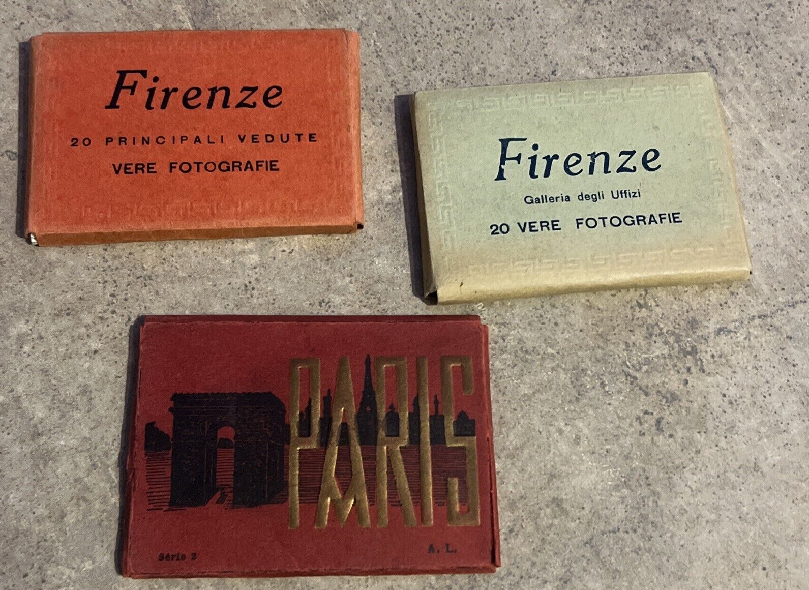 Vintage Small European Photographs, Florence And Paris, Landmarks And Famous Art