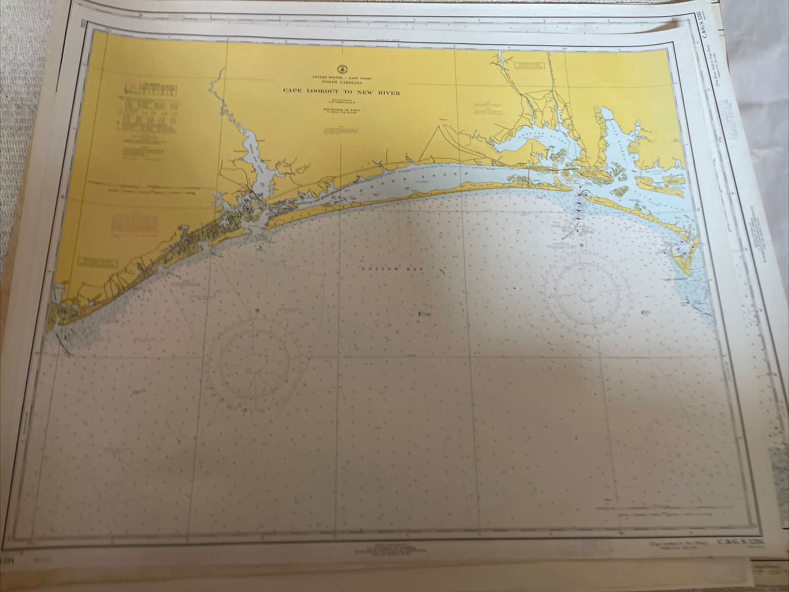 Vintage 1968 Cape Lookout, Nautical Map/ Chart 1234, C&GS, 41”x33”
