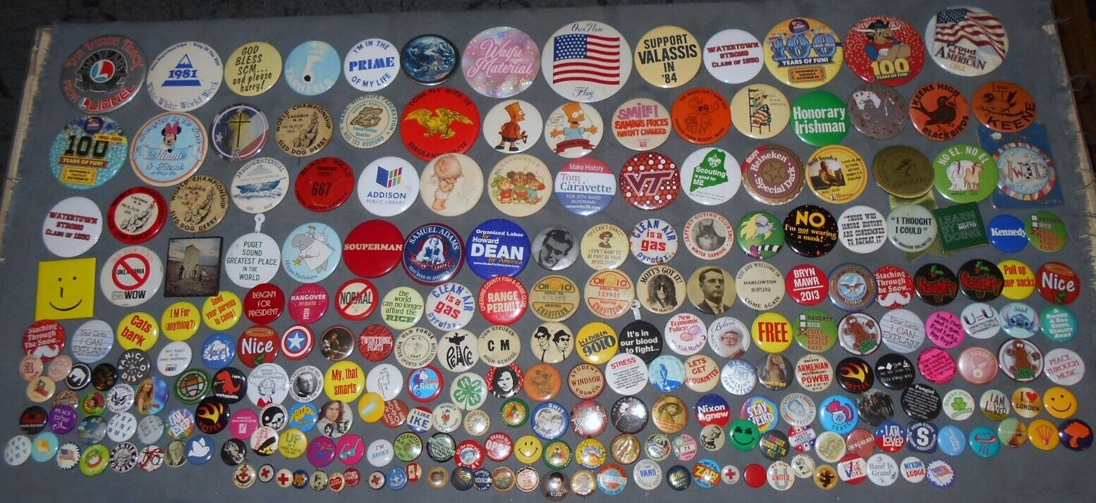 Great Big Lot  240  Varying Age  Varying Theme  Pinback Buttons