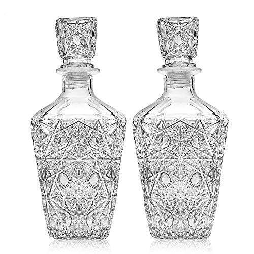 Whiskey Decanter – Elegant Liquor Decanter Set – Glass Liquor Bottle for Whis...