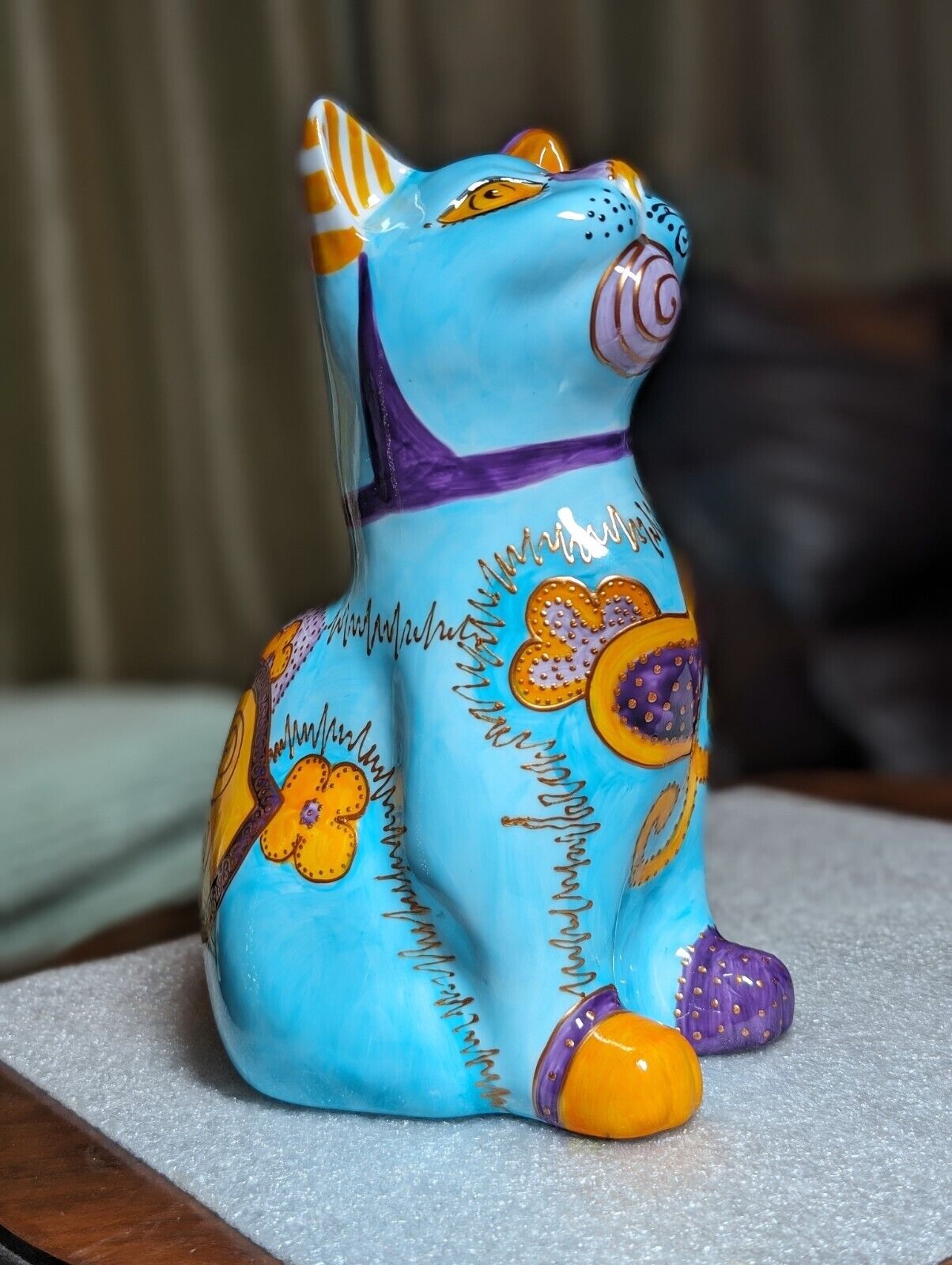 Kitty Cat Figurine From Limoges France Artist Designer Soizick de la Brugiere 