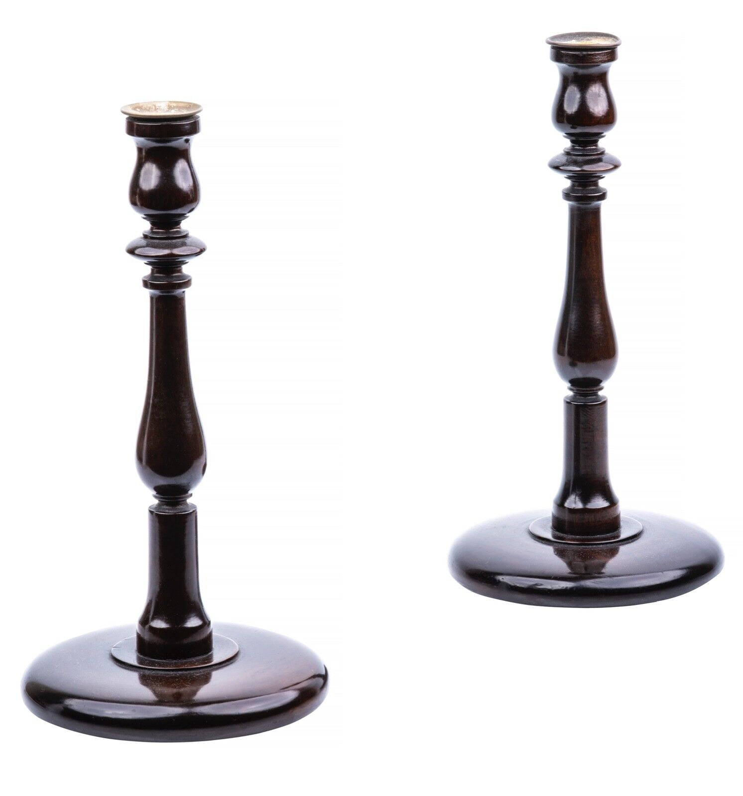 A Pair Of English Style Carved Candlesticks
