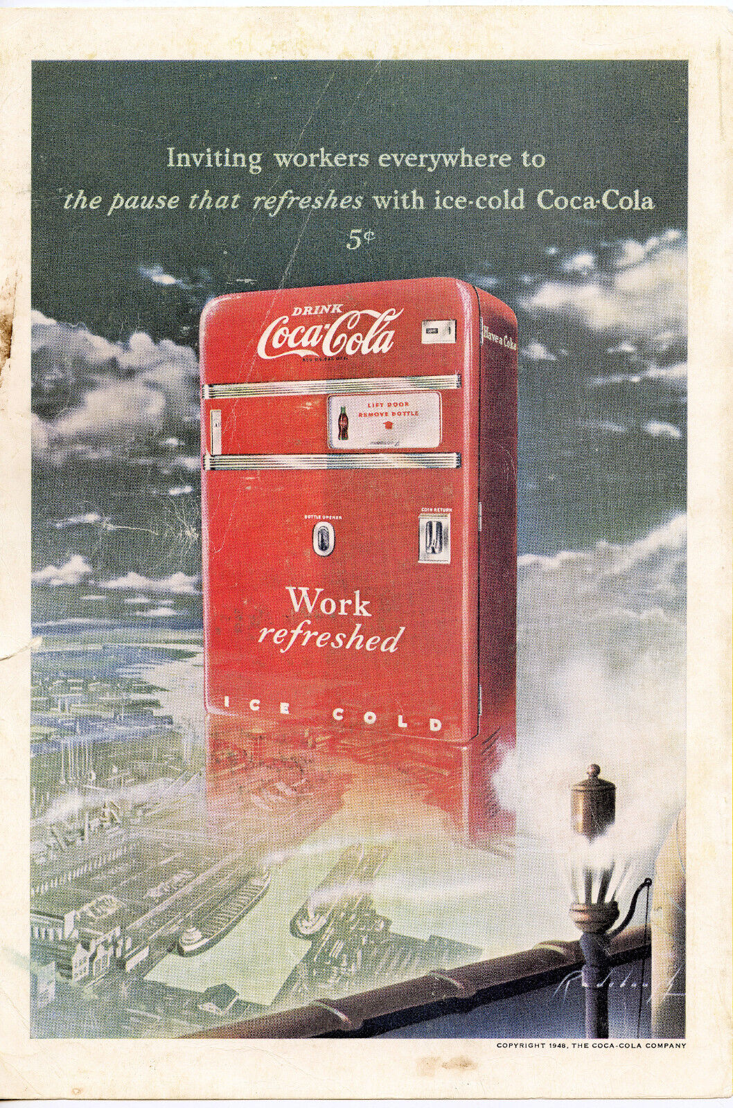 Coca Cola 1948 The Pause That Refreshes Vintage Original Magazine Advertisement