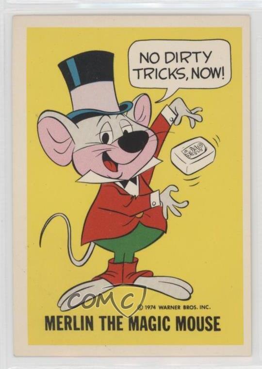1974 Wonder Bread DC Heroes/Warner Bros Cartoons Merlin the Magic Mouse 1j8
