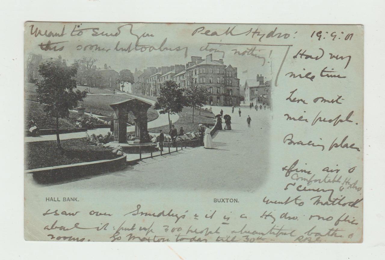 Vintage 1901 United Kingdom Postcard Hall Bank Buxton