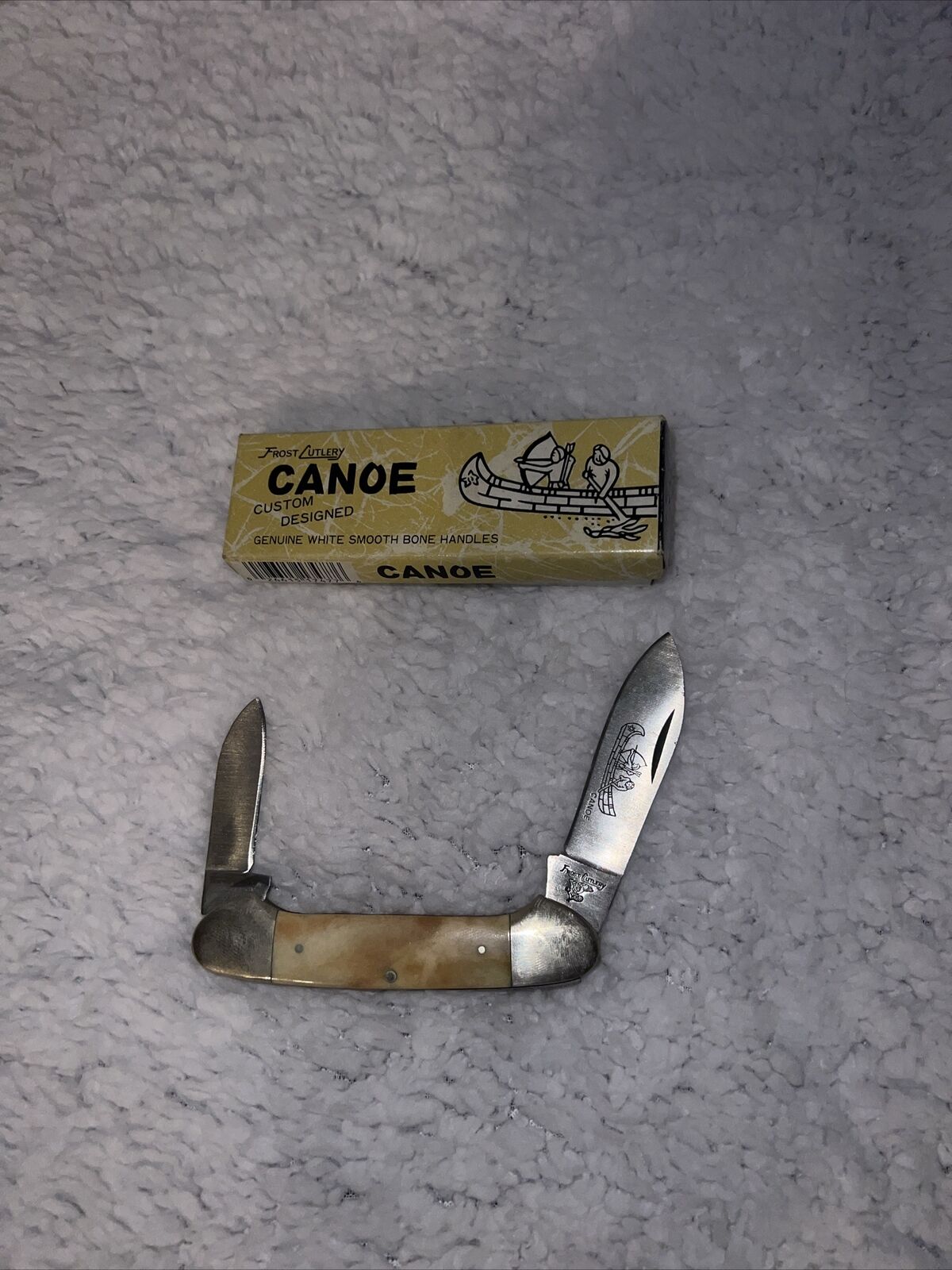 Frost Cutlery Smooth Bone Canoe Knife 17-477SB Made in Japan