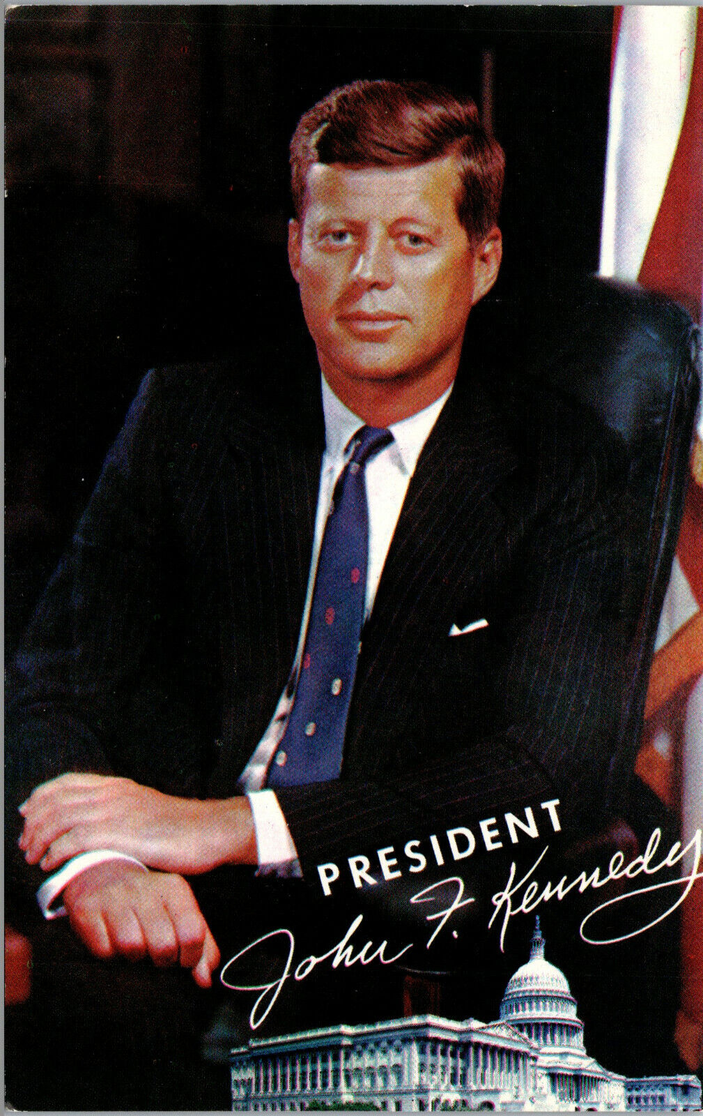 Vtg 1960s President John F Kennendy JFK Unused Chrome Postcard