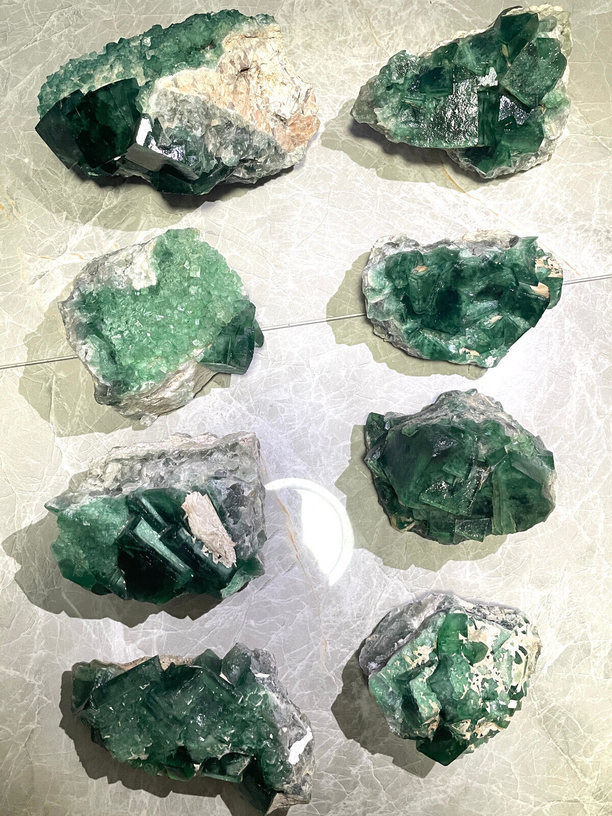 8Pcs Natural Wholesale Cube Green FLUORITE Mineral Specimen/ China