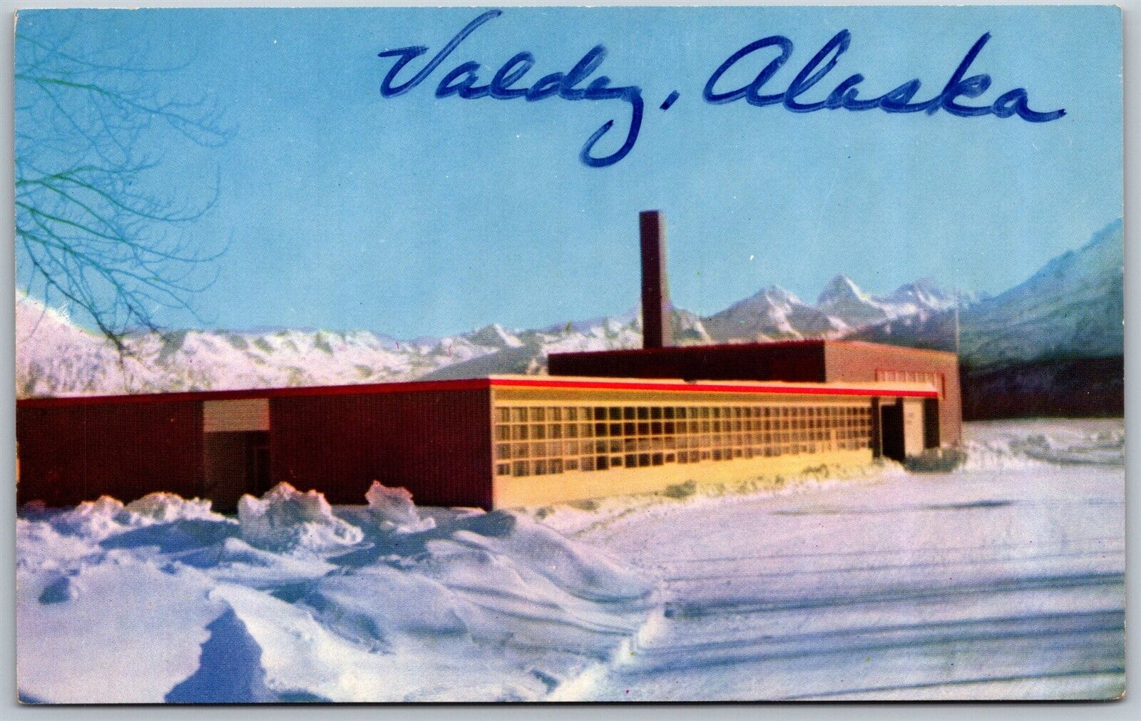 Vtg Alaska AK Valdez High School Chrome View Postcard