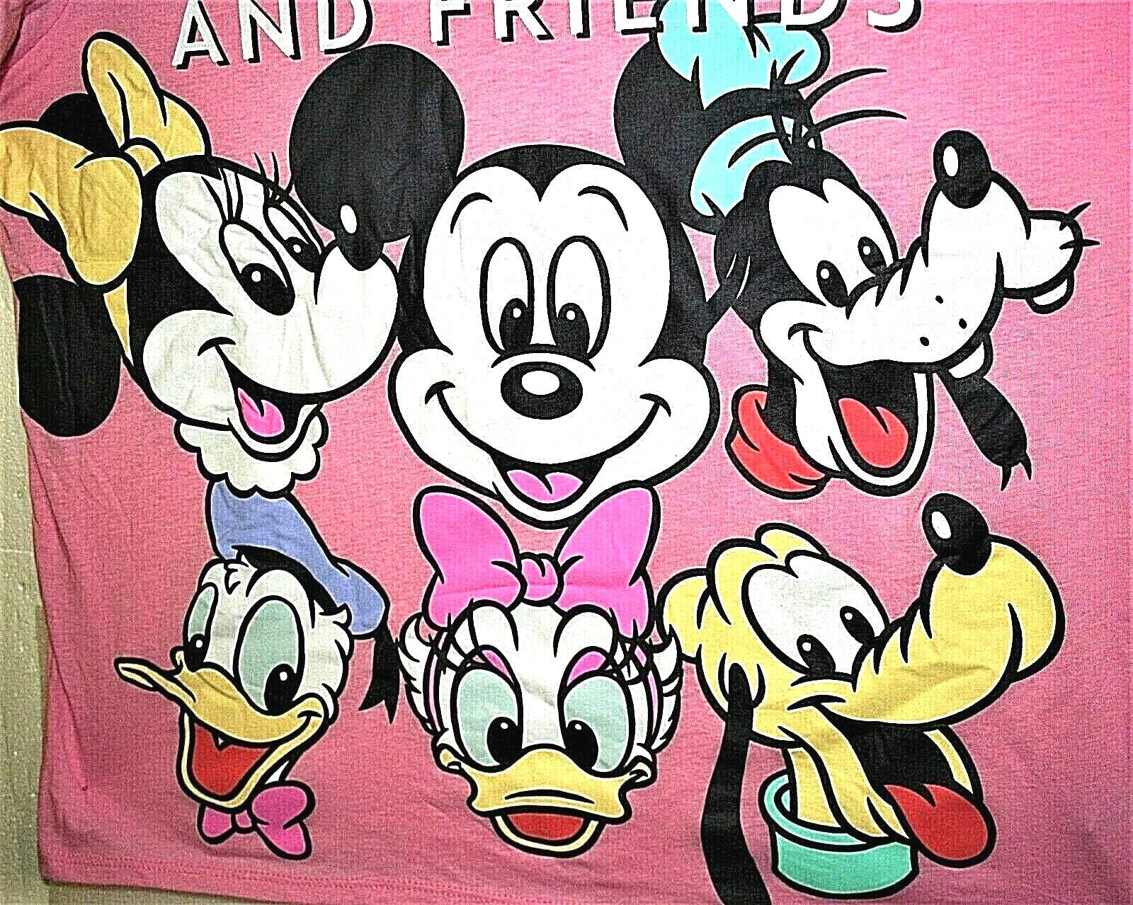 Disney Mickey Mouse & Friends Pink T-Shirt Women\'s New NOS XS (Runs Large)