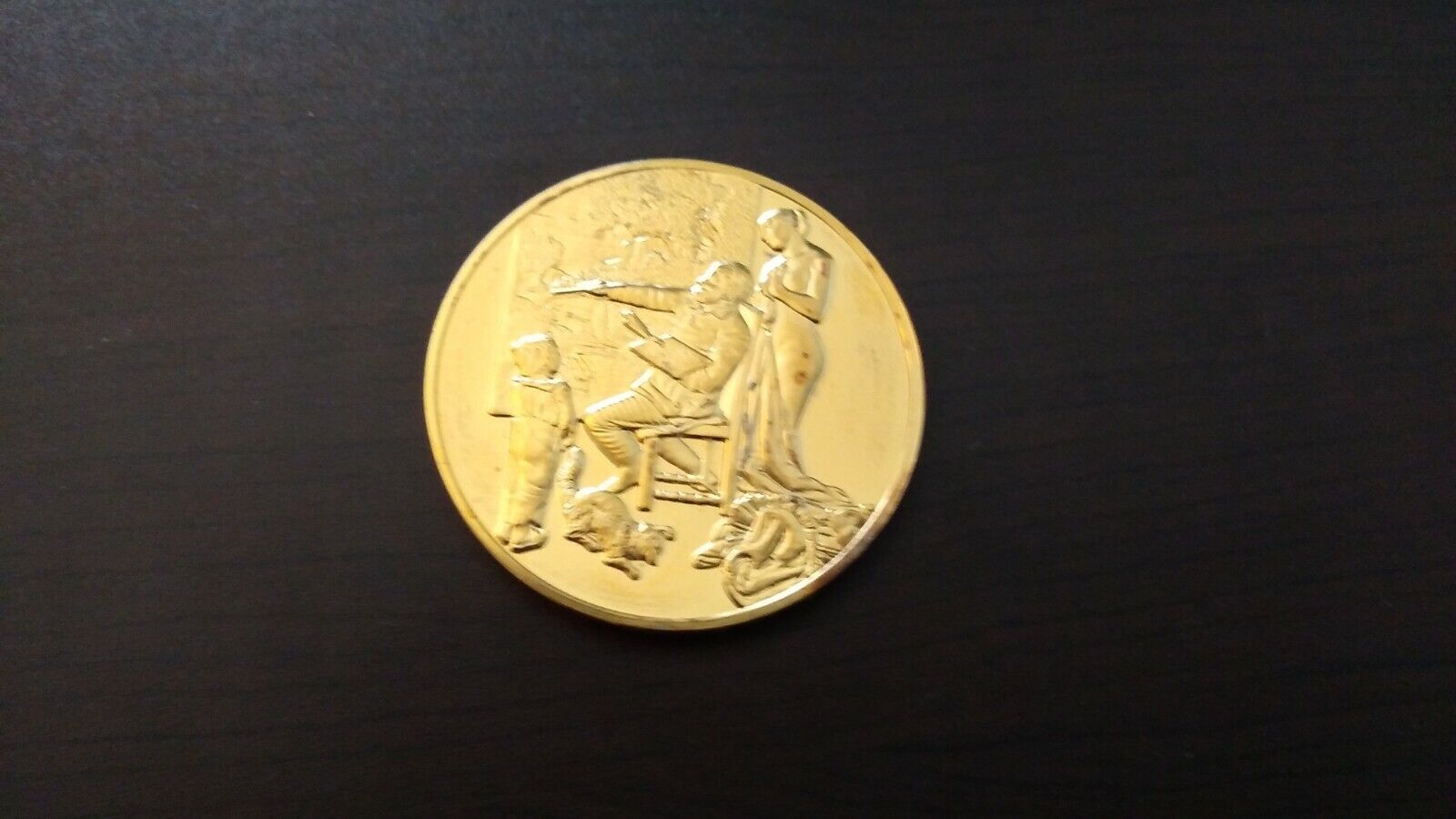 The Artist\'s Studio 24K Electroplate Gold 2.35 oz Sterling Silver Medal