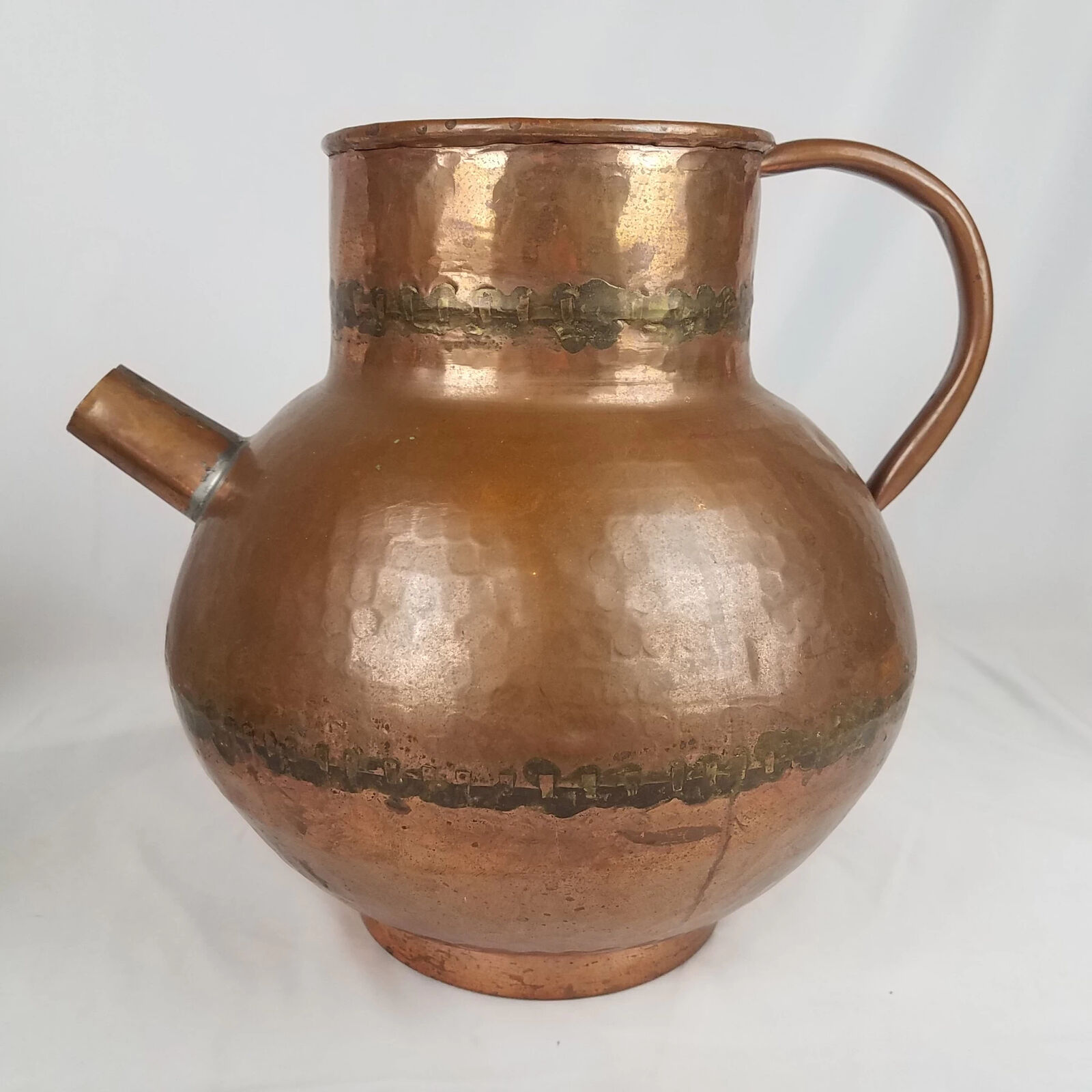 Large Solid Copper Pitcher IMAX Old World Copper Collection