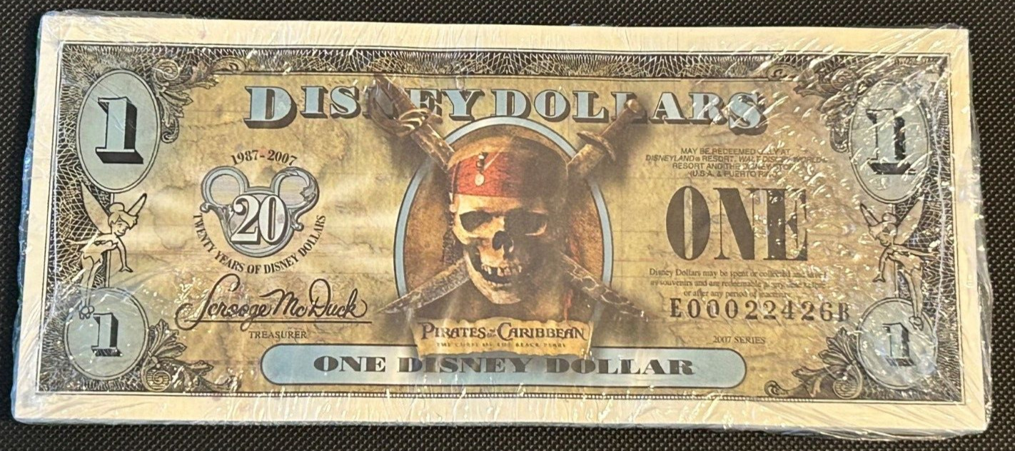RARE 2007 E Series 25 Consecutive Pirates Curse of Black Pearl Disney Dollars