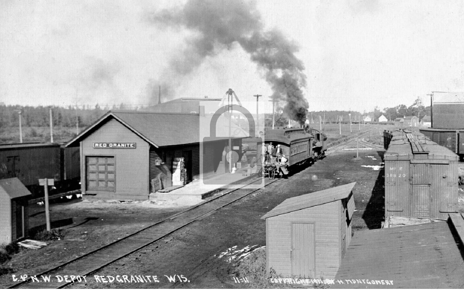 Railroad Train Station Depot Redgranite Wisconsin WI - 8x10 Reprint