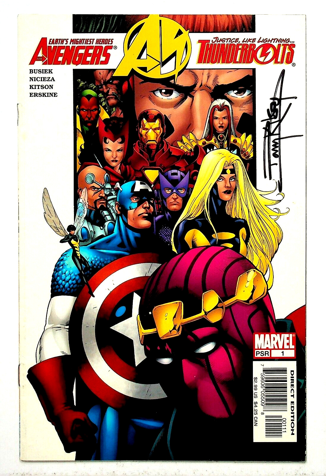 Avengers Thunderbolts #1 Signed by Barry Kitson Marvel Comics