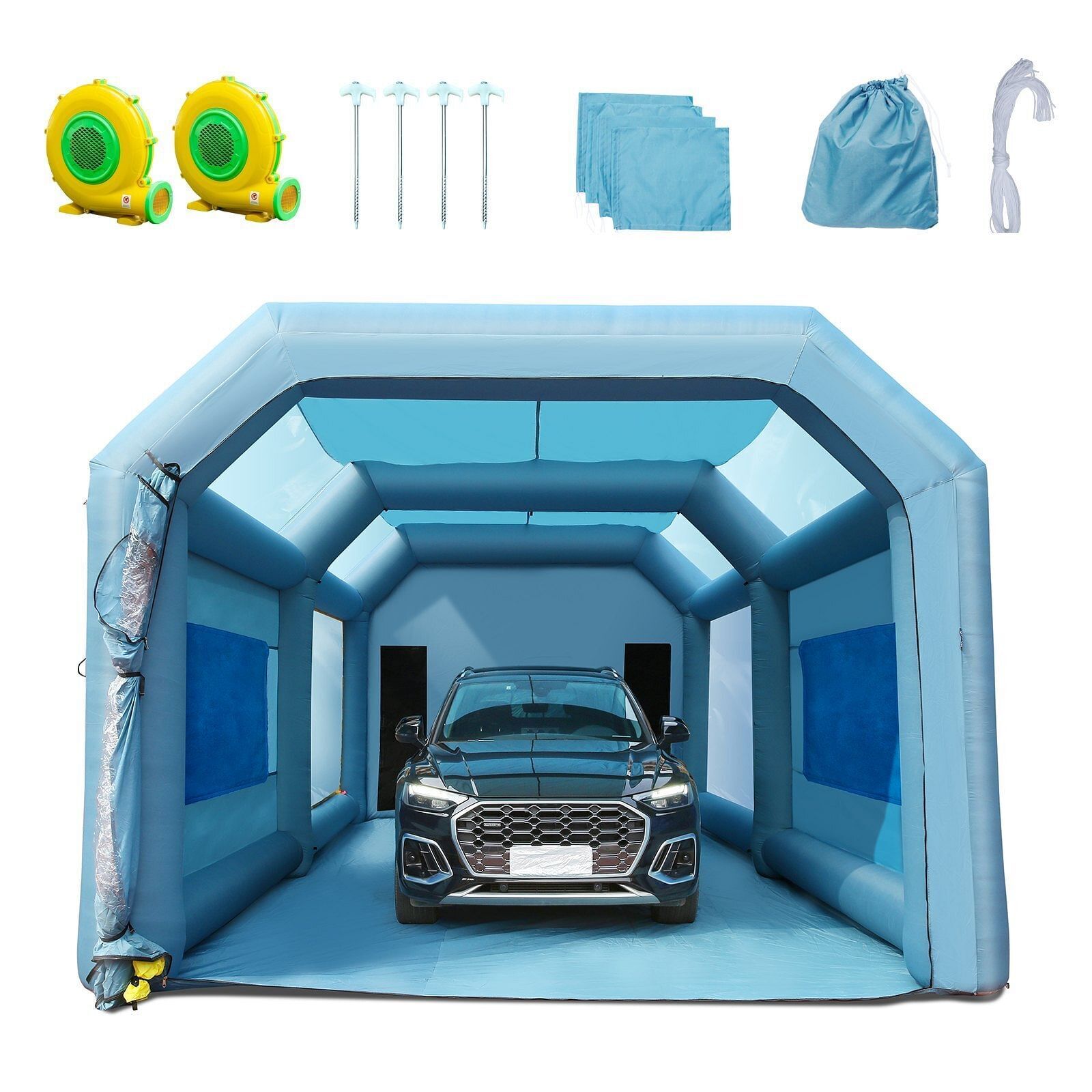 VEVOR Inflatable Paint Booth, 26x15x11ft Inflatable Spray Booth, High Powerful 