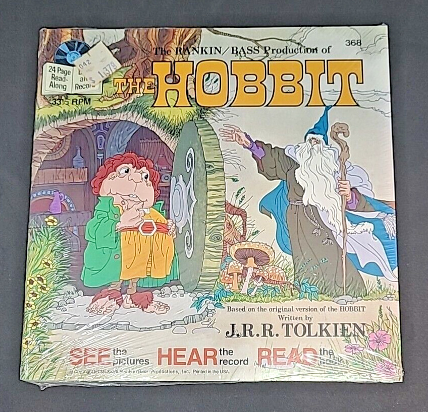 The Hobbit JRR Tolkien Children’s Book & Record Disney 1977 Vintage Sealed