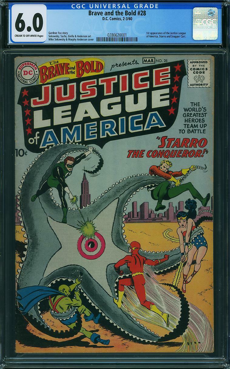 Brave and the Bold #28 CGC 6.0 1960 DC 1st Justice League K6 281 cm clean