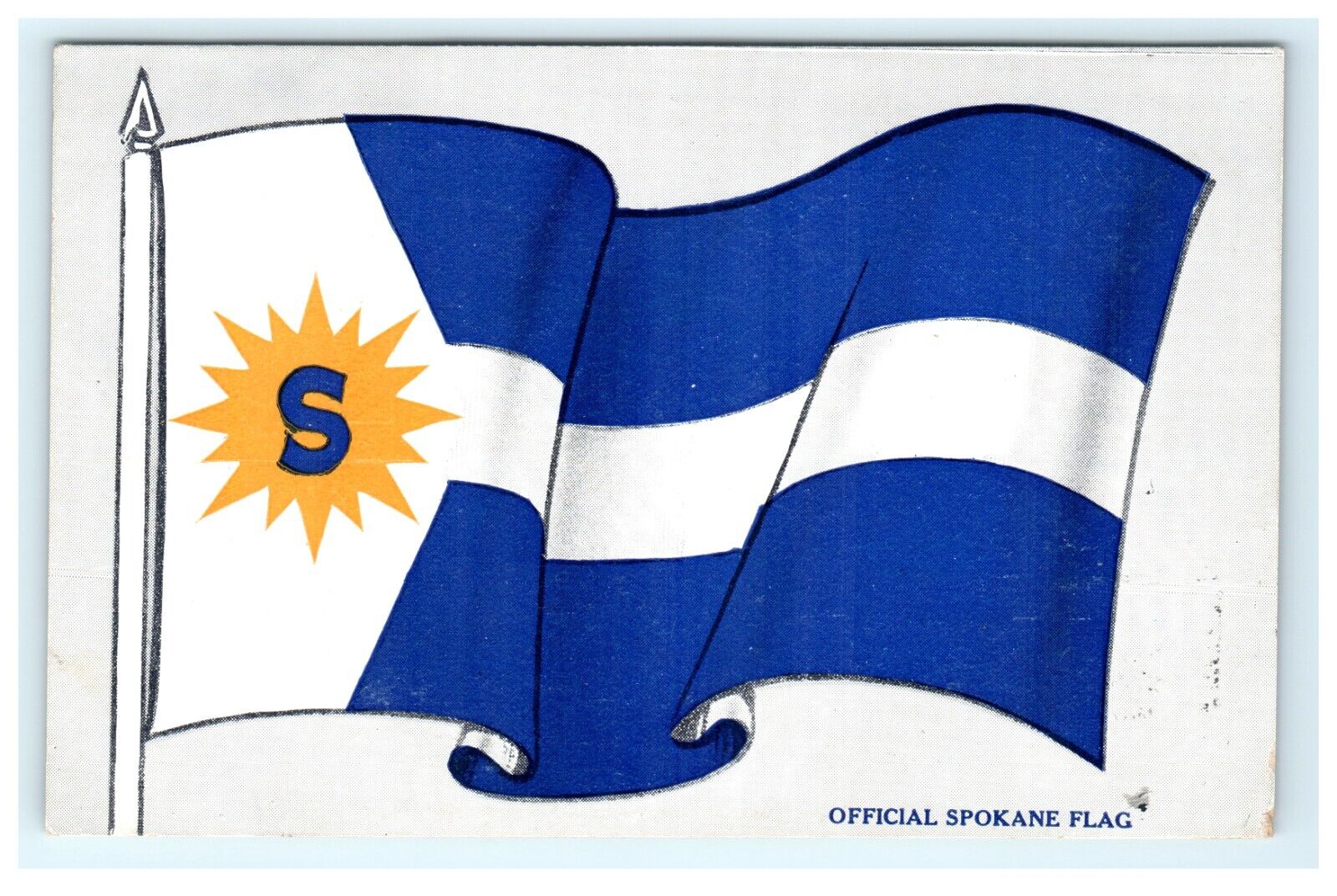 1912 Official Flag of  Spokane Washington Postcard
