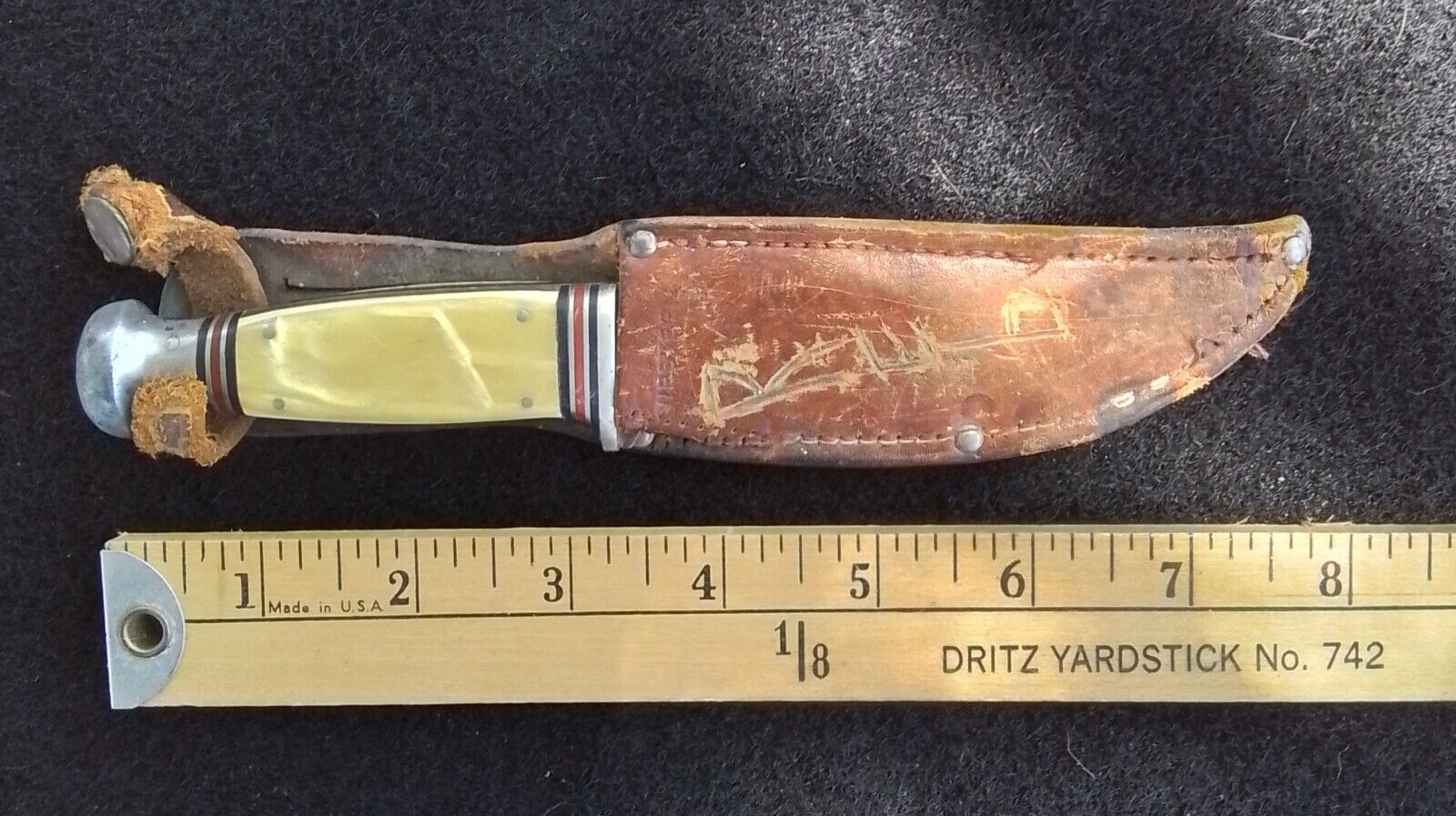 Vintage West-Cut Boulder CO Hunting Knife With Sheath