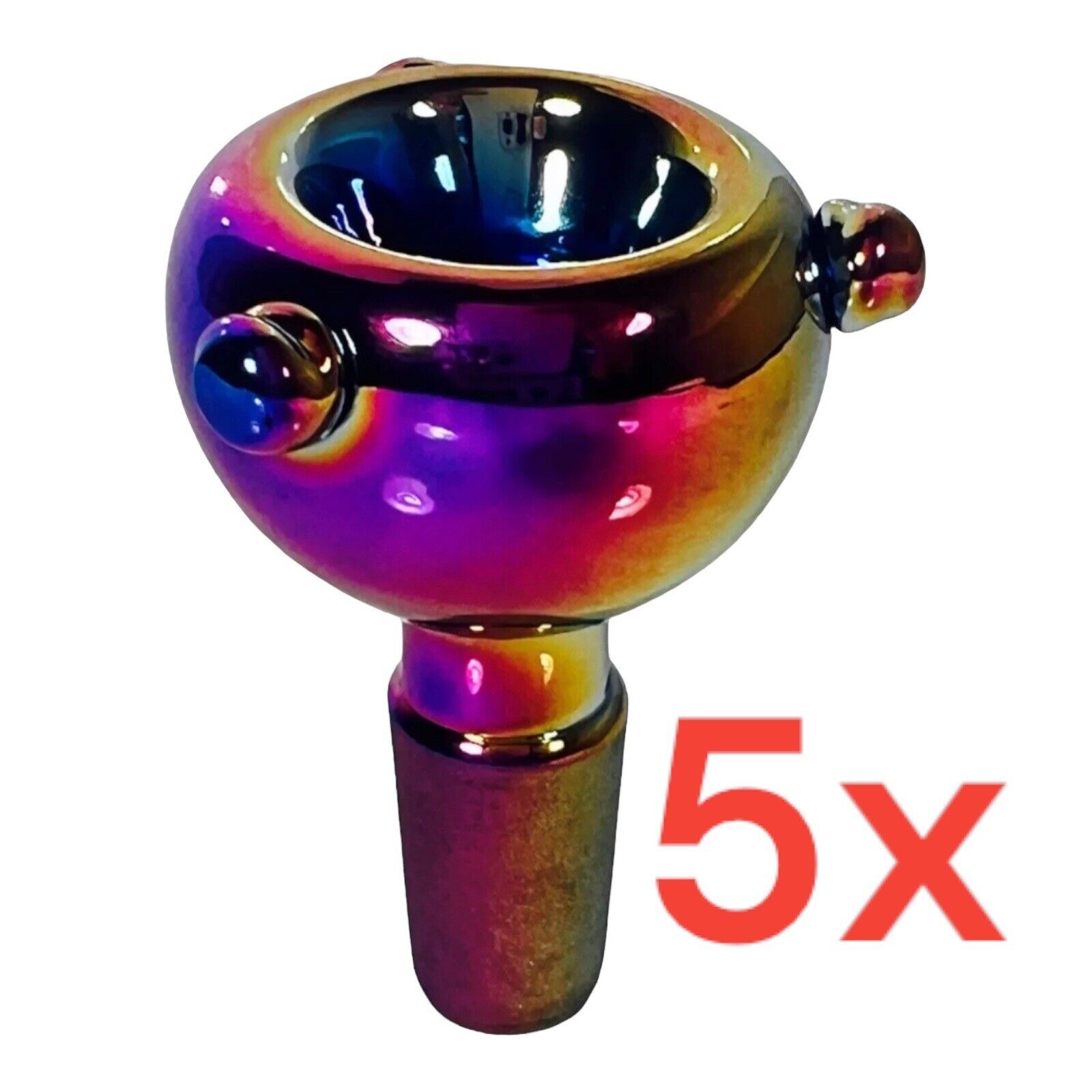 5x Pcs Rainbow 14mm Male Bowl Thick Glass Water Pipe Hookah Bong Tobacco Pipe US