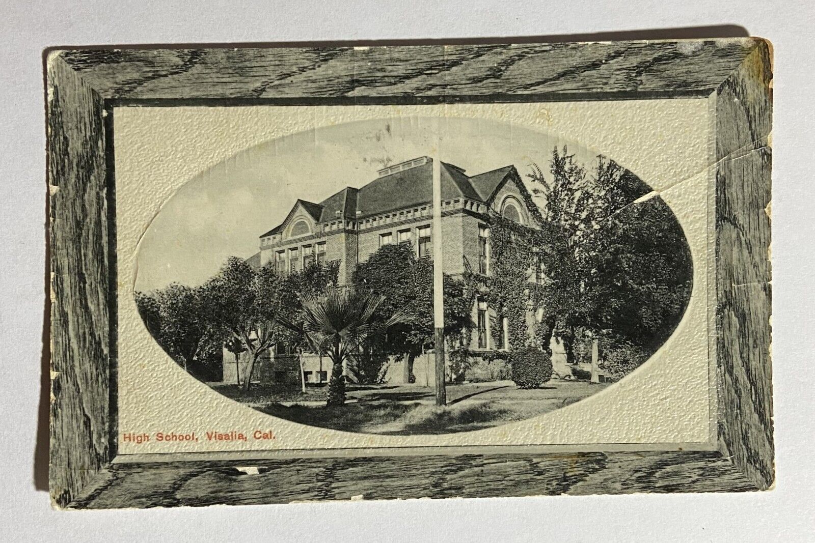 1911 Antique Real Photo RPPC Postcard High School Visalia California Photograph