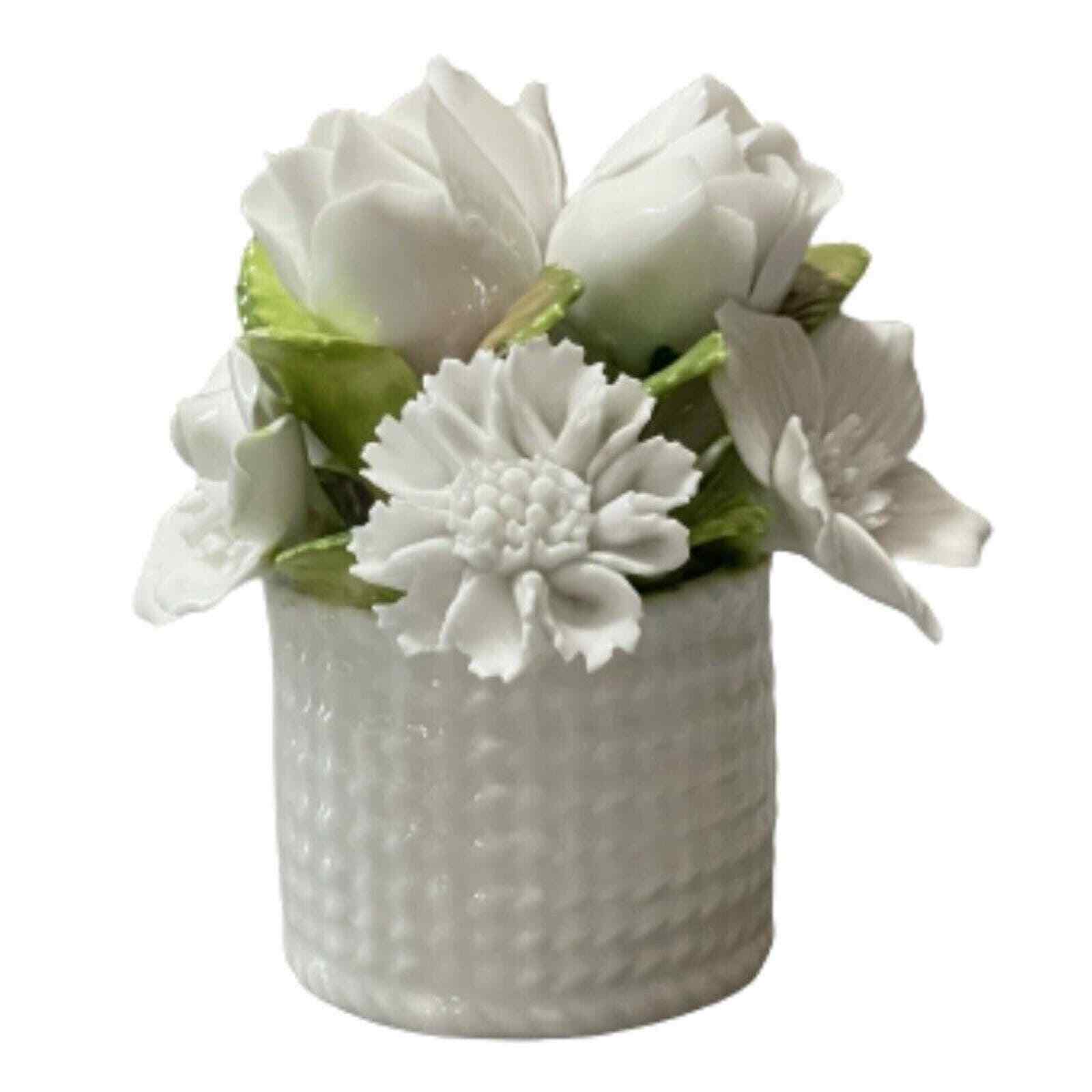 Vintage Coalport Bone China White Delicate Floral Bouquet in Vase England 3”