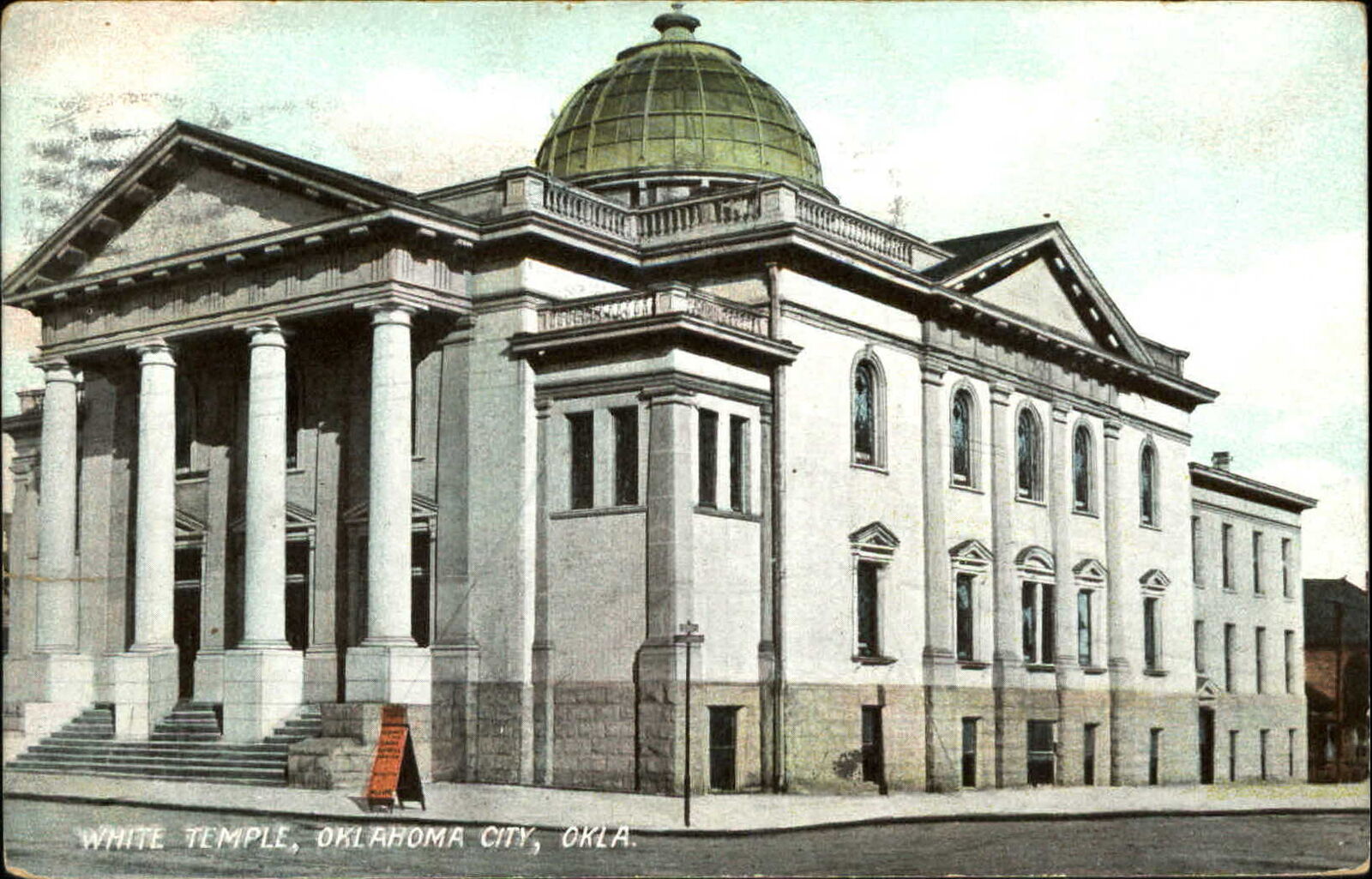 White Temple Oklahoma City OK dome mailed 1908