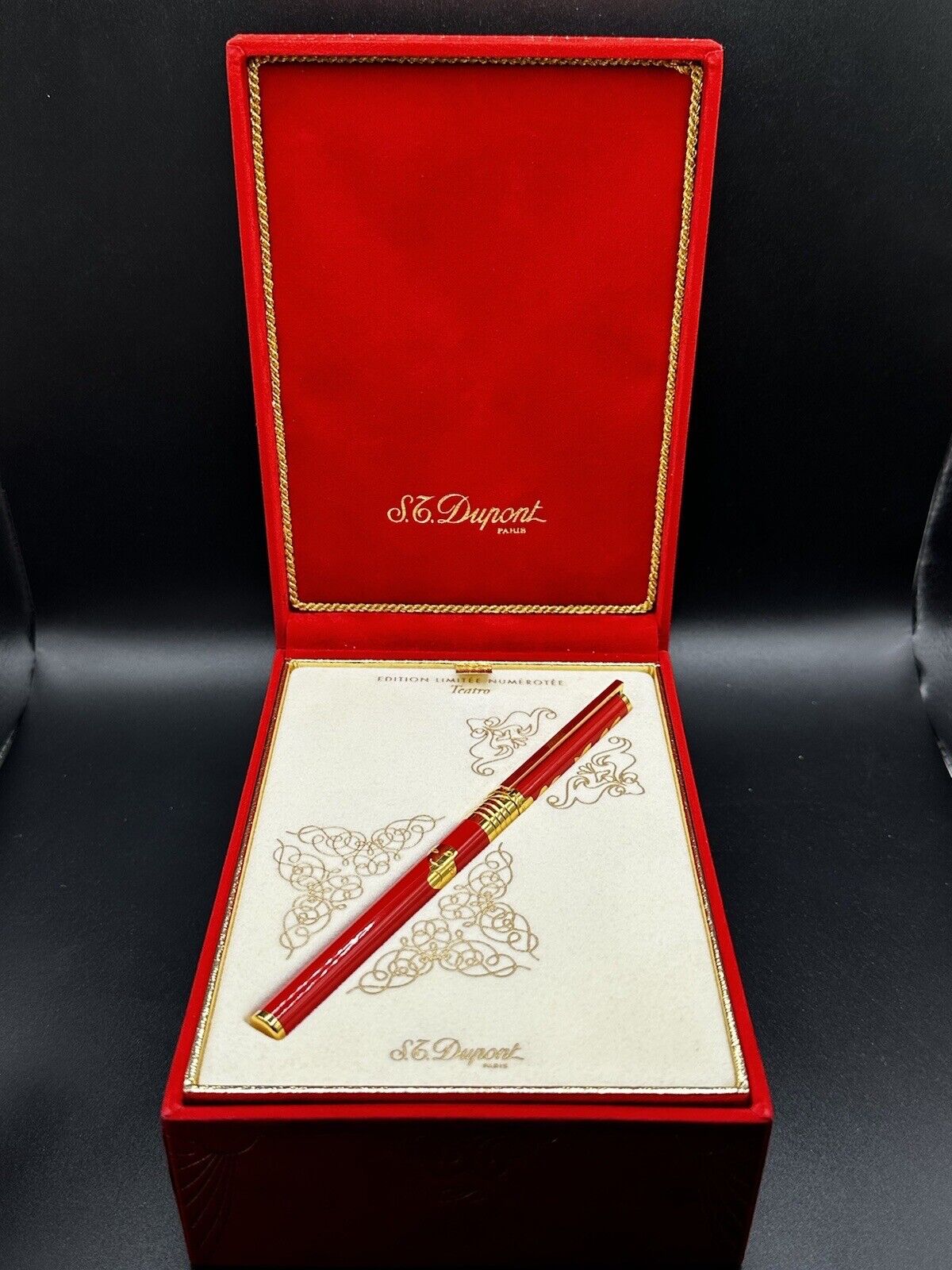 S.T. Dupont Red Teatro Limited Edition Ballpoint Pen Circa 1997