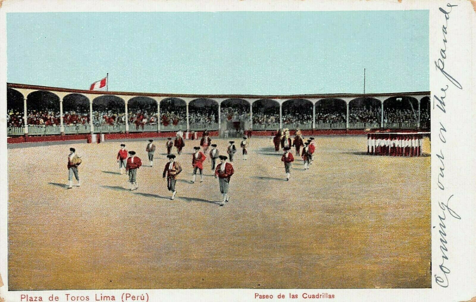 Plaza De Toros, Bull Fight Arena, Lima, Peru, Early Postcard, Used in 1910