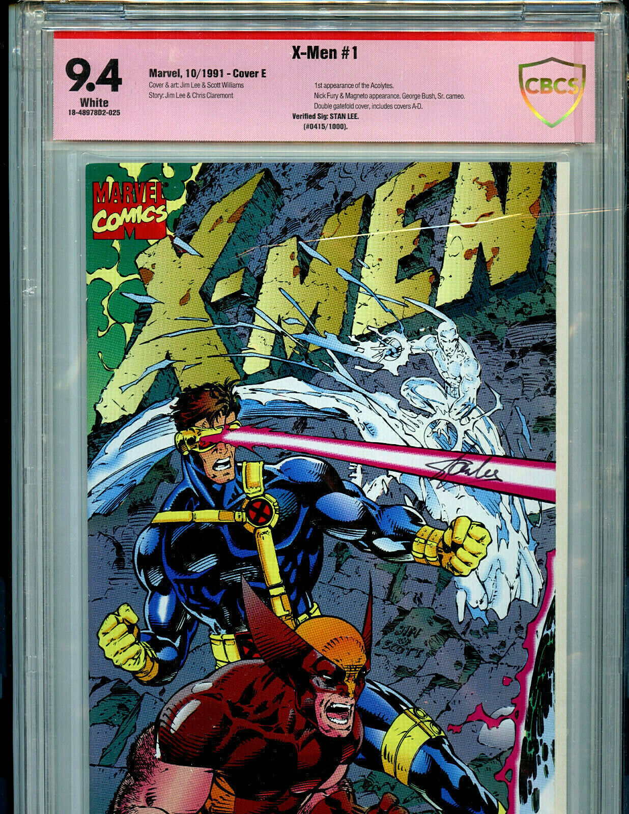  X-Men #1 E CBCS 9.4 NM BGS Verified Stan Lee Signature Red Label Marvel  SL2