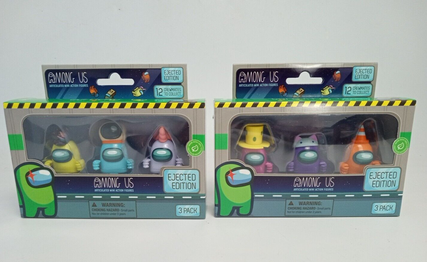 Set of 2 Among Us 3PC Articulated Mini Figures EJECTED EDITION  TOIKIDO