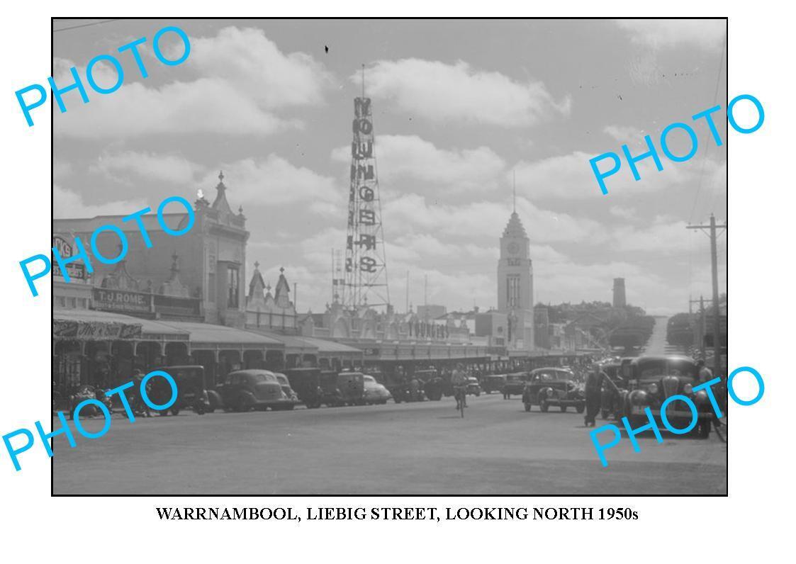 LARGE PHOTO OF OLD WARRNAMBOOL LIEBIG STREET 1950s