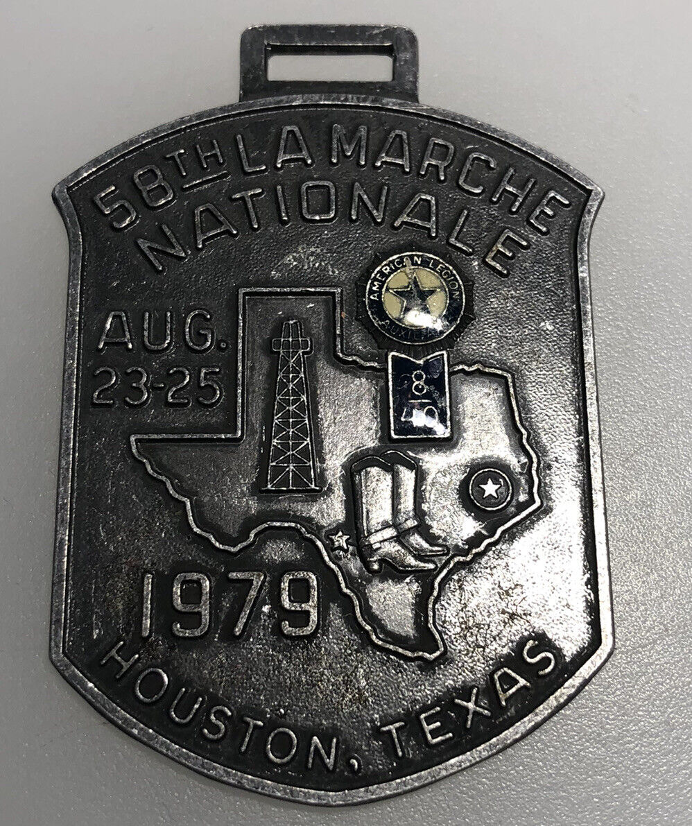 1979 Houston Texas American Legion Auxiliary Oil Boots Fob Pendant Medallion