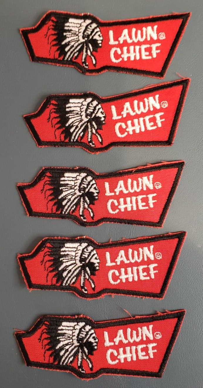 LAWN CHIEF Patch  set of 5 Iron On LOT NEW