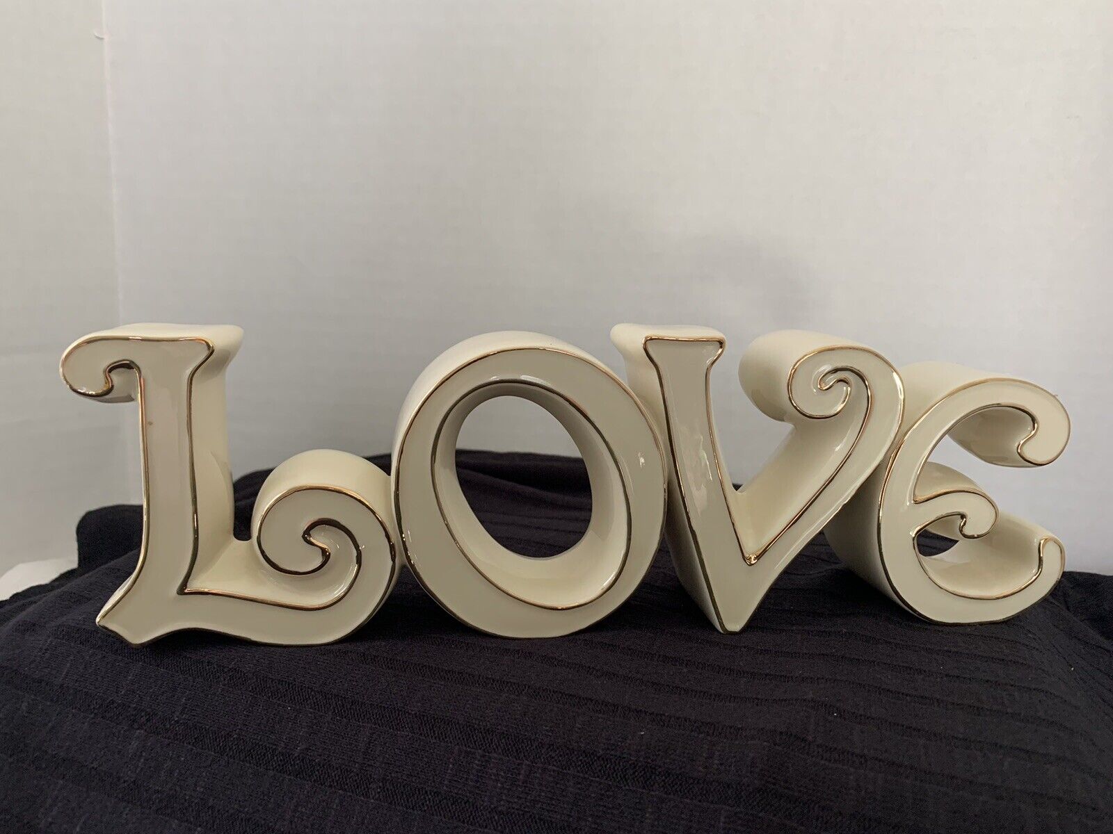 LENOX Expressions Freestanding LOVE Sculpture Gold Trim